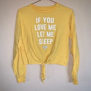 Made Right yellow cropped long sleeve top size M
